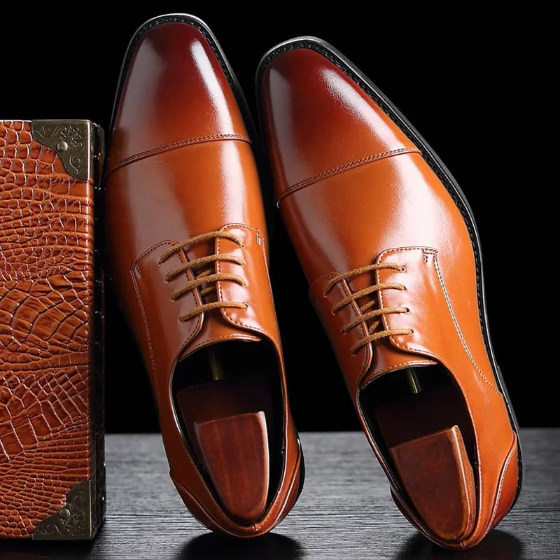 Montague Comfortable Leather Cap Toe Oxford Shoes