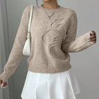 Marcella Soft Floral Embroidered Crew Neck Sweater