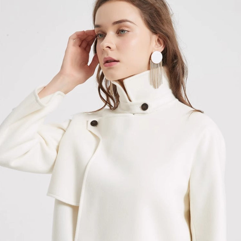 Liliana Elegant Wool Cropped Collared Jacket