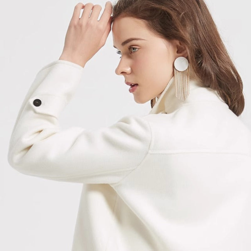 Liliana Elegant Wool Cropped Collared Jacket