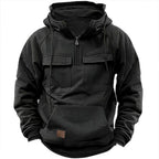 Tyler Men's Rugged Utility Multi-Pocket Pullover Hoodie