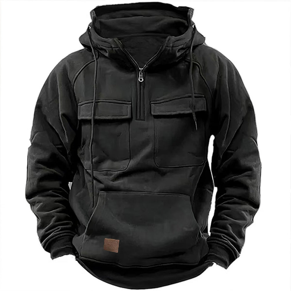 Tyler Men's Rugged Utility Multi-Pocket Pullover Hoodie