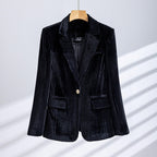Rosabel Elegant Corduroy Longline Tailored Blazer