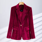 Rosabel Elegant Corduroy Longline Tailored Blazer