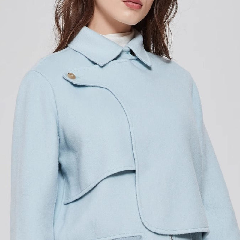 Liliana Elegant Wool Cropped Collared Jacket