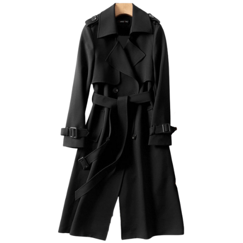 Women's Stylish Double-Breasted Belted Trench Coat