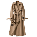 Women's Stylish Double-Breasted Belted Trench Coat