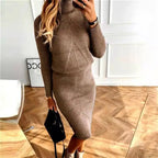 Odette Elegant Turtleneck Sweater Skirt Set