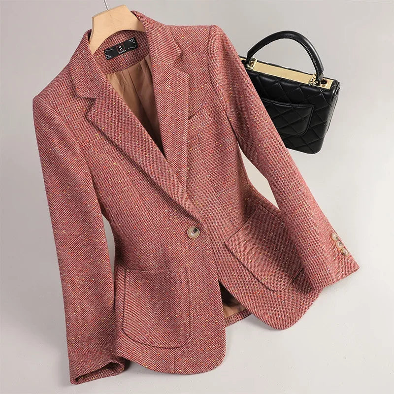Mara Women's Formal Cotton Tweed Blazer Jacket