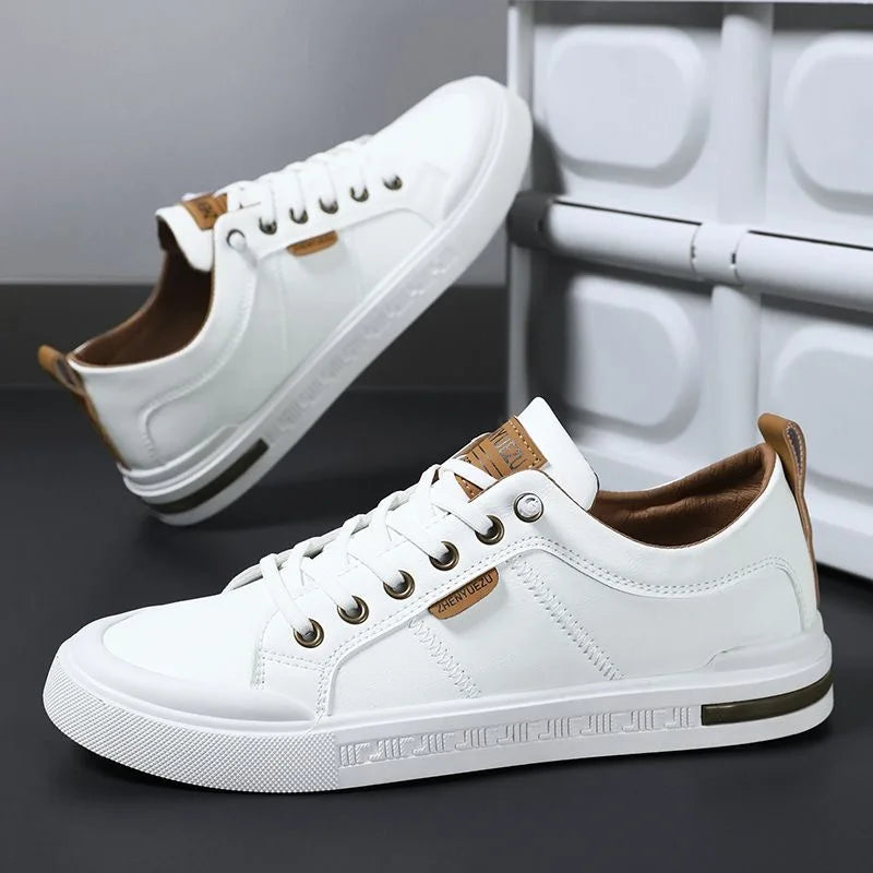 Spencer Casual Comfortable Leather Lace Up Sneakers