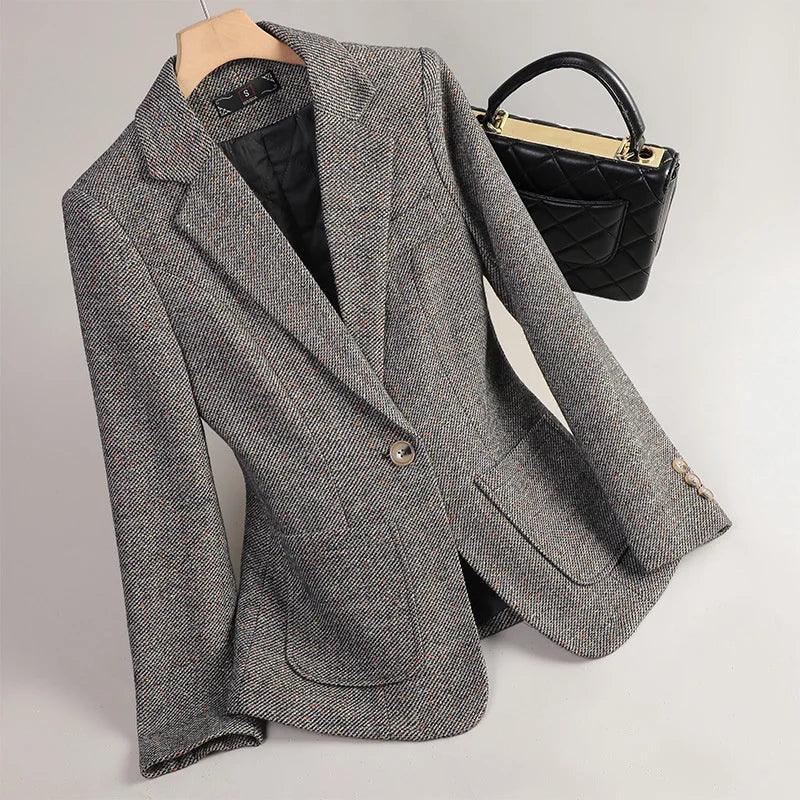 Mara Women's Formal Cotton Tweed Blazer Jacket
