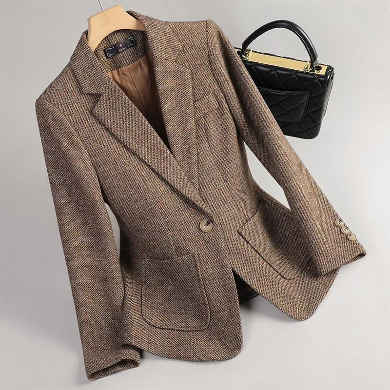 Mara Women's Formal Cotton Tweed Blazer Jacket
