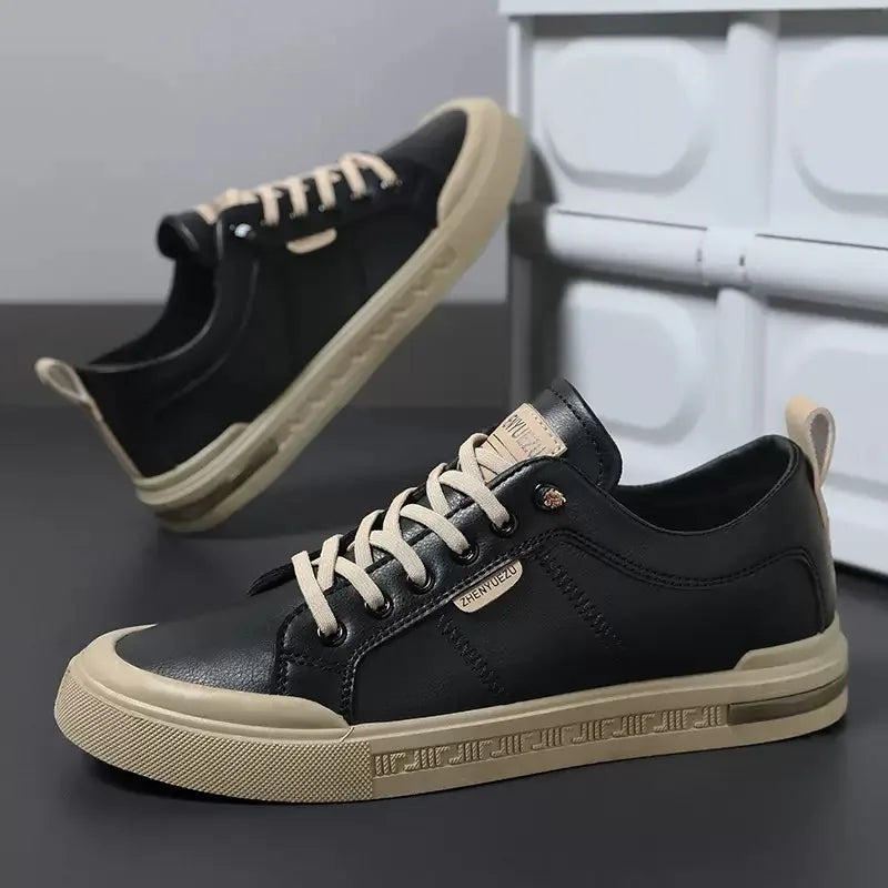 Spencer Casual Comfortable Leather Lace Up Sneakers