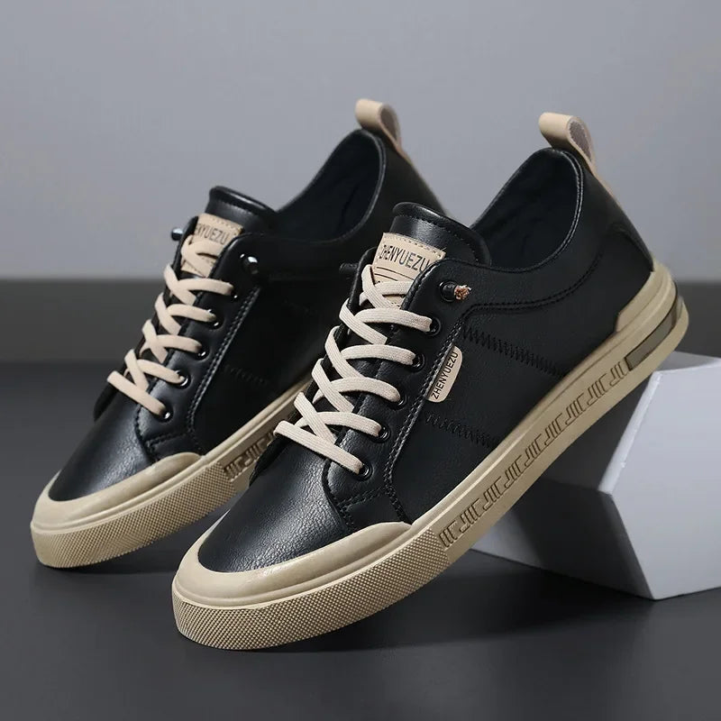 Spencer Casual Comfortable Leather Lace Up Sneakers
