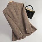 Mara Women's Formal Cotton Tweed Blazer Jacket