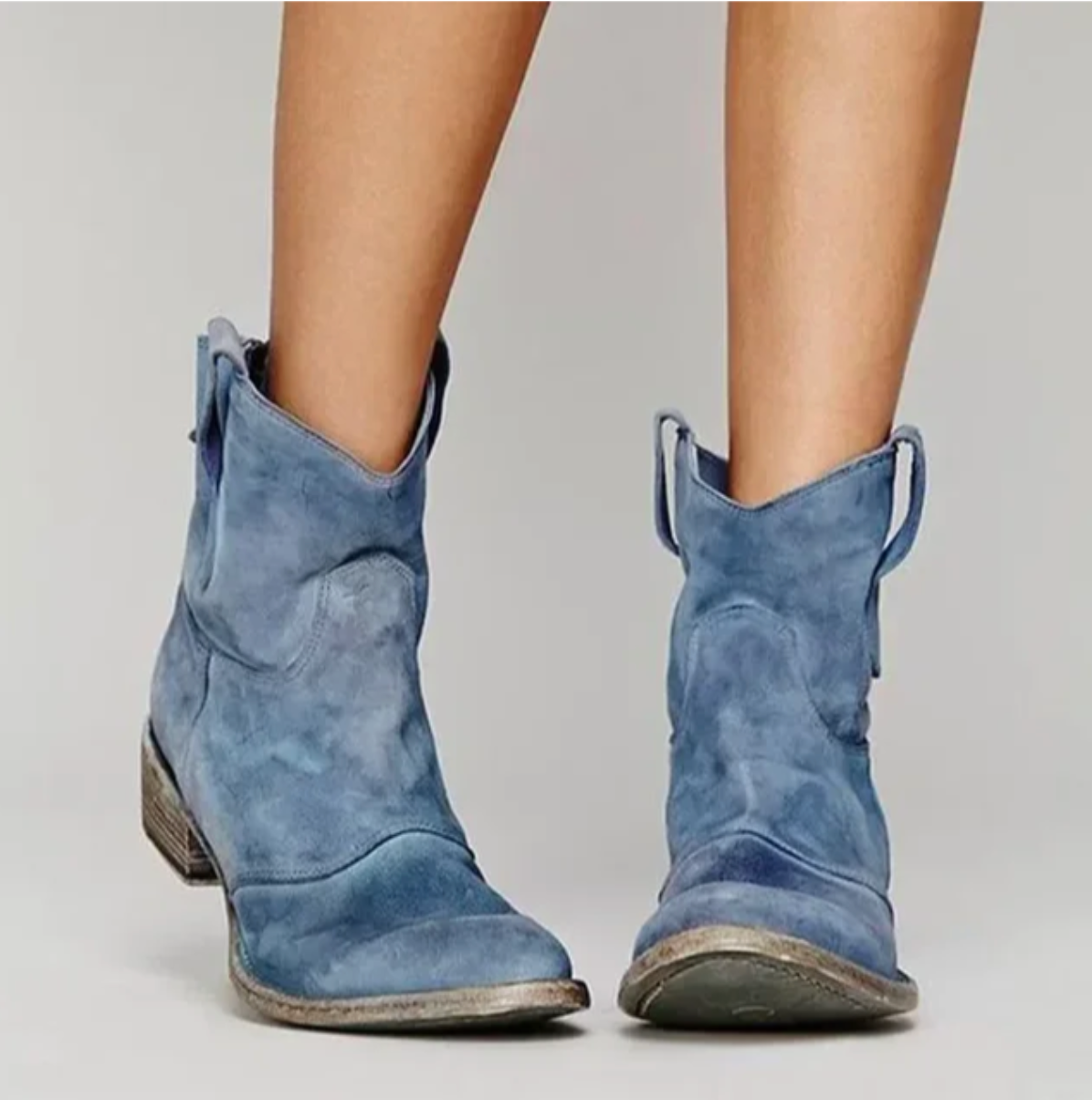 Wren Vintage Suede Western Ankle Boots