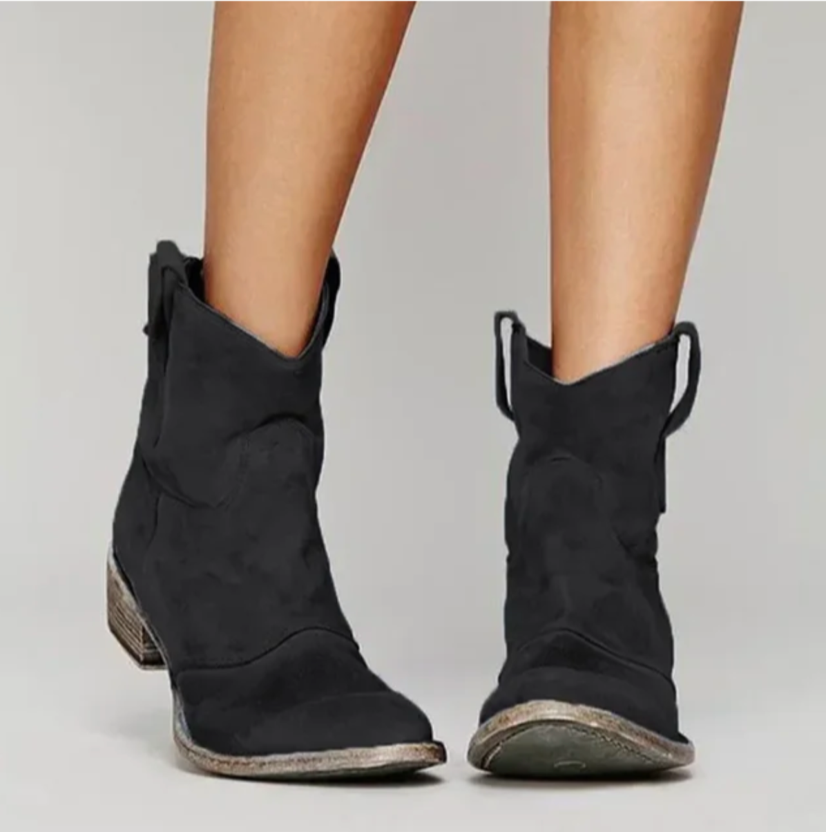 Wren Vintage Suede Western Ankle Boots