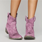 Wren Vintage Suede Western Ankle Boots