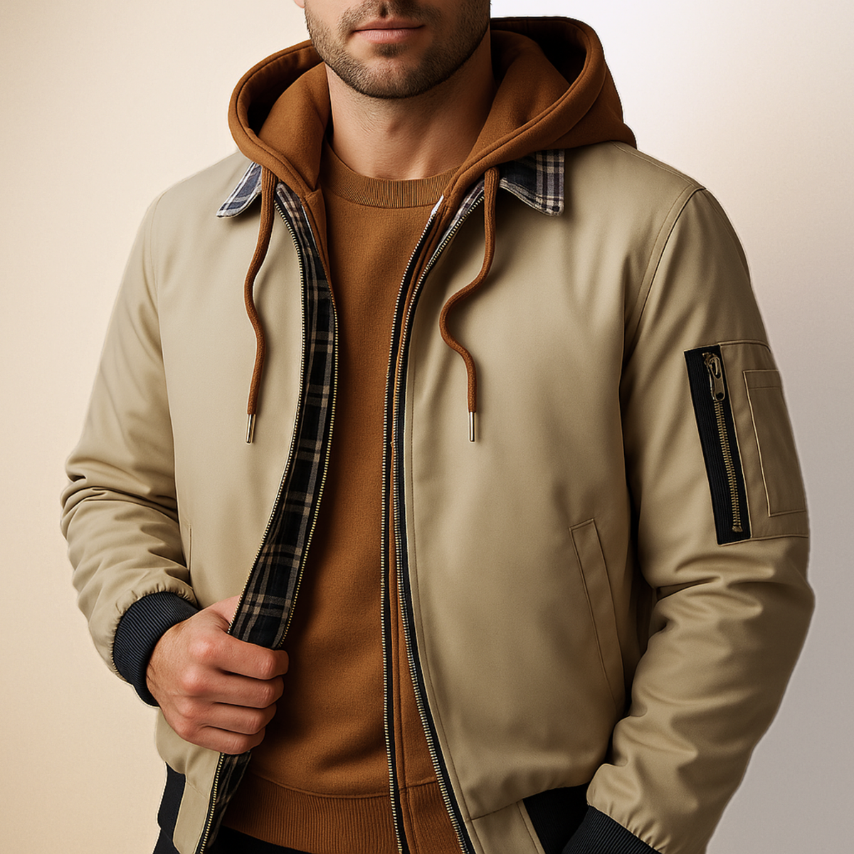Lionel Casual Winter Hooded Bomber Jacket
