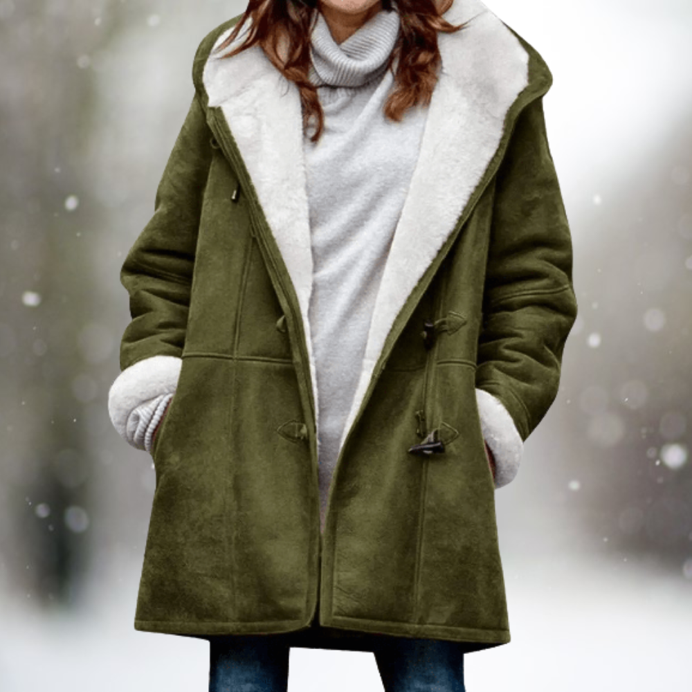 Aspen Women's Shearling Hooded Winter Coat