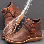 Lavinia Comfortable Flat Leather Ankle Boots