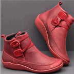 Lavinia Comfortable Flat Leather Ankle Boots