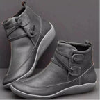 Lavinia Comfortable Flat Leather Ankle Boots