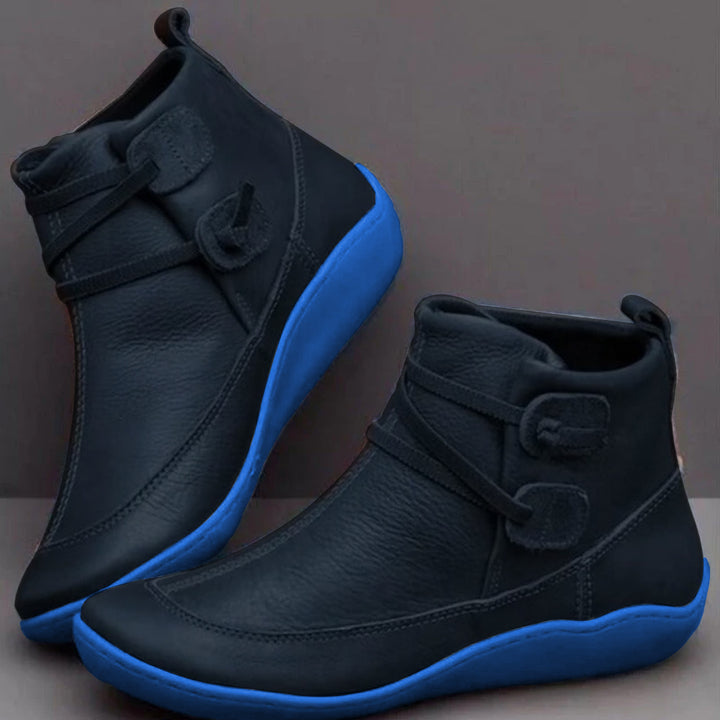 Lavinia Comfortable Flat Leather Ankle Boots