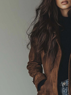 Talia Women's Longline Vintage Suede Trench Coat