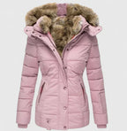 Alea Women's Quilted Winter Parka with Fur Hood