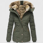 Alea Women's Quilted Winter Parka with Fur Hood