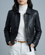 Genevieve Women's Matte Leather Jacket