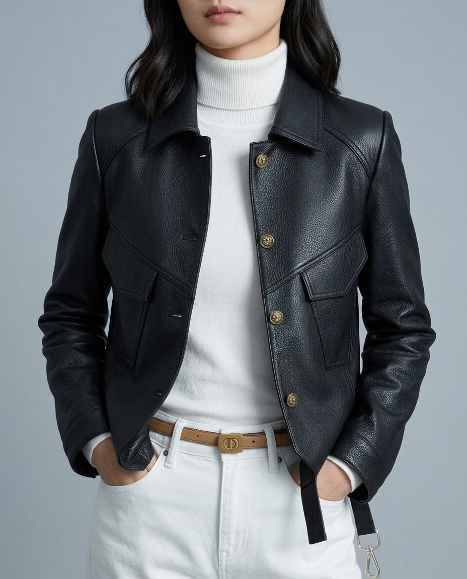 Genevieve Women's Matte Leather Jacket