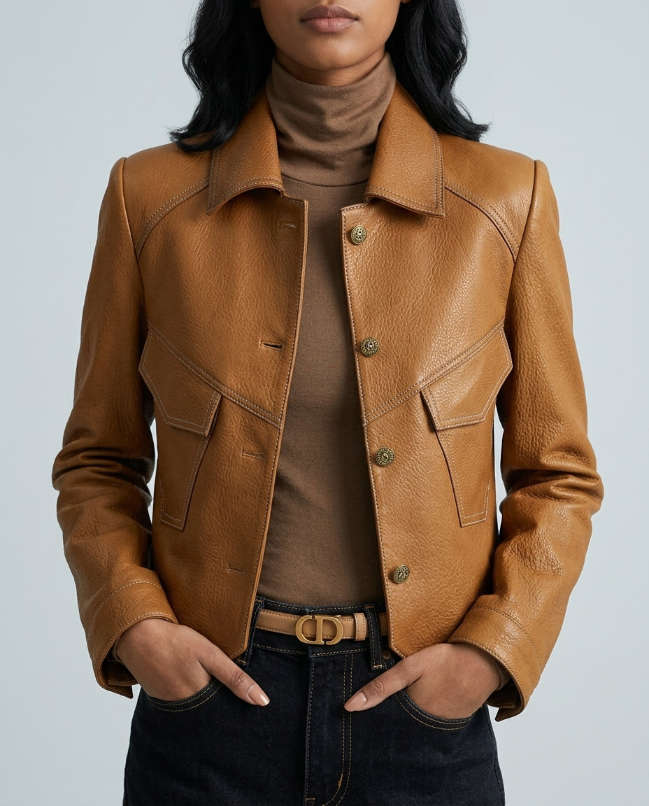 Genevieve Women's Matte Leather Jacket