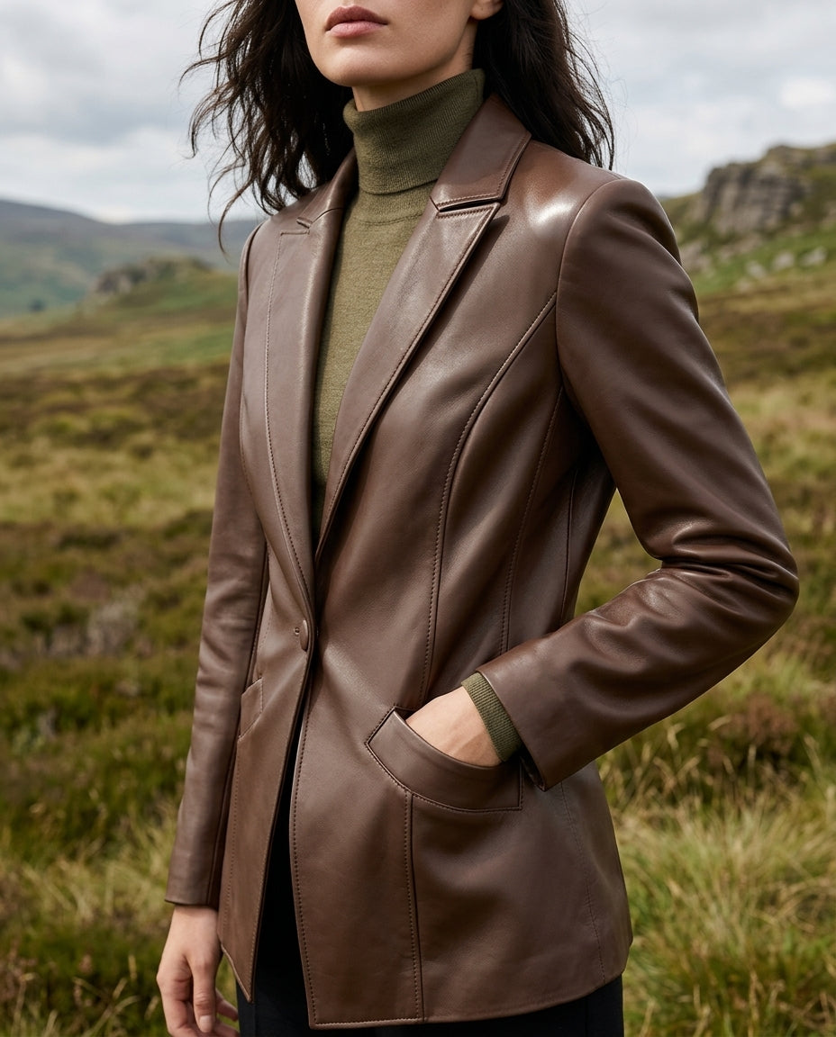 Sinclair Women's Leather Tailored Blazer