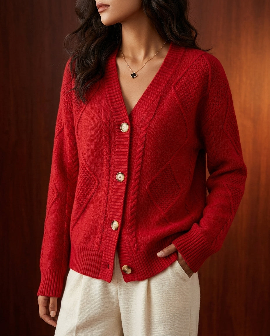 Palmer Women's Cashmere Button Cardigan