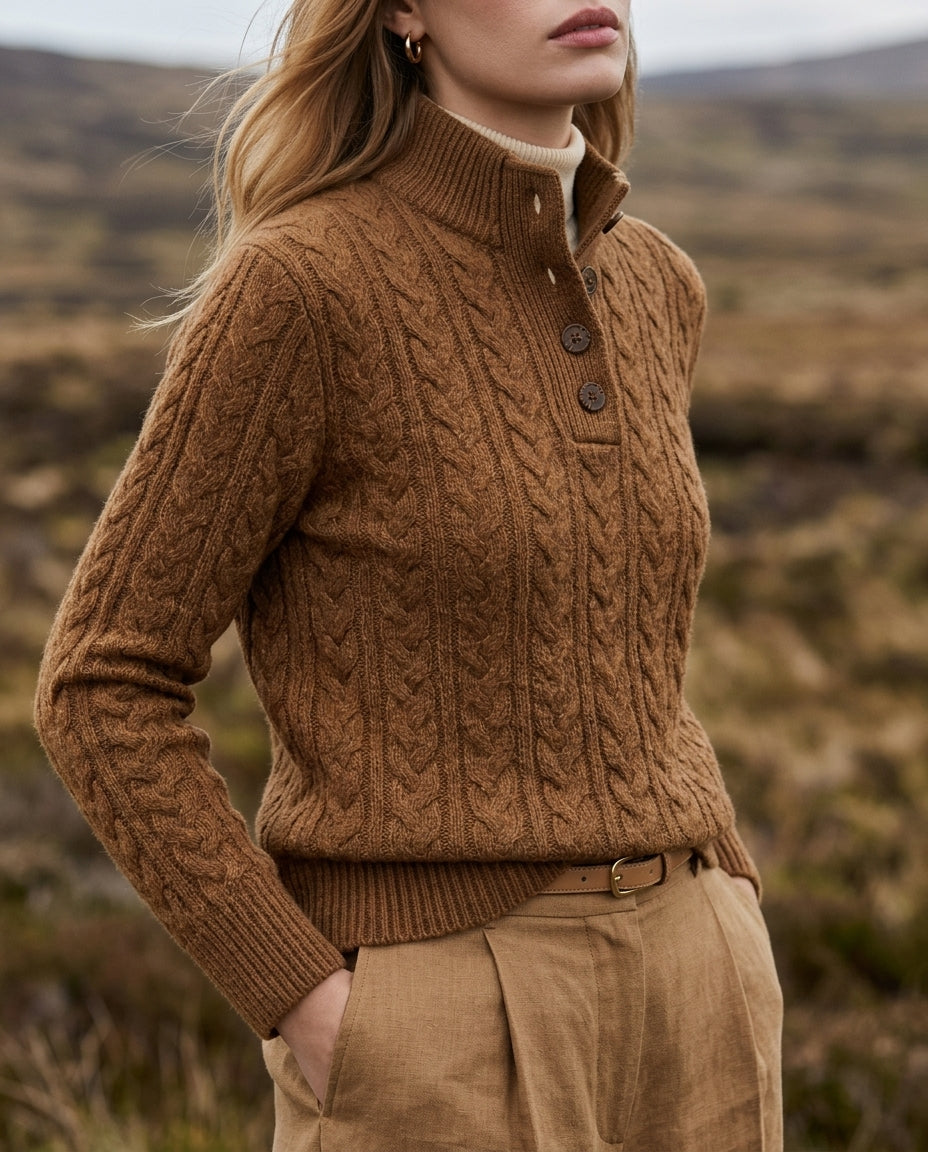 Kensington Women's Cable Knit Cashmere Sweater