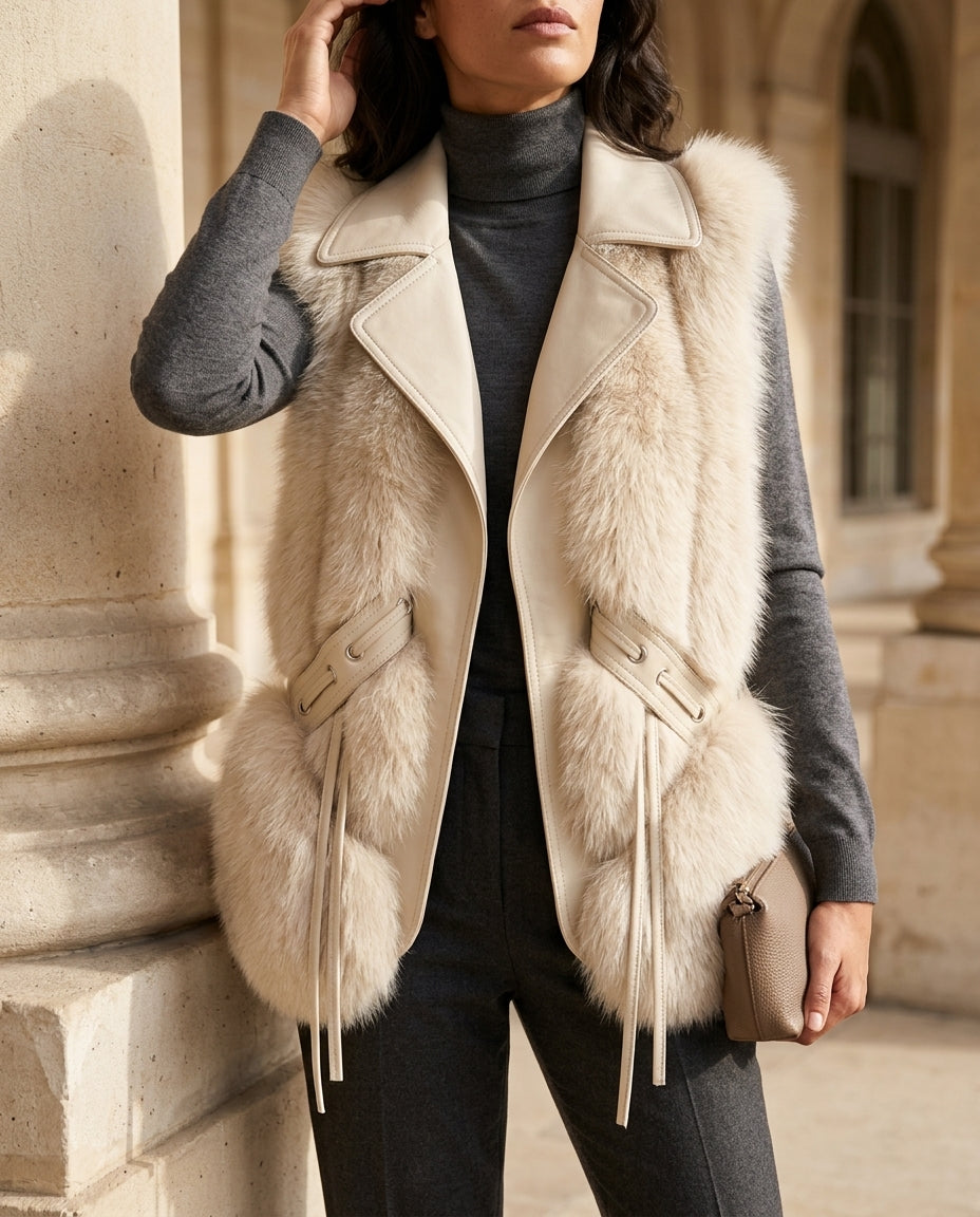 Melody Women's Faux Fur Lapel Vest