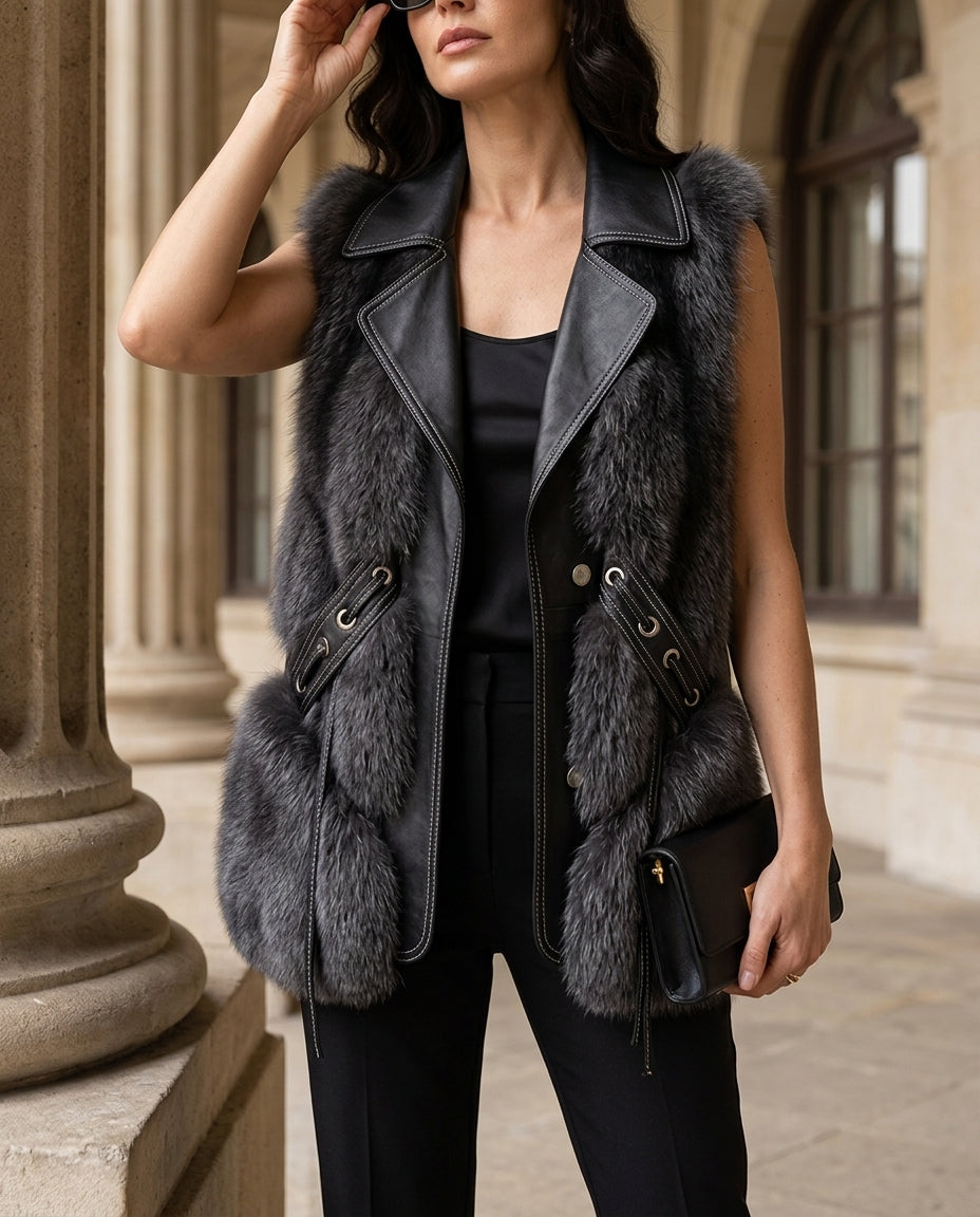 Melody Women's Faux Fur Lapel Vest