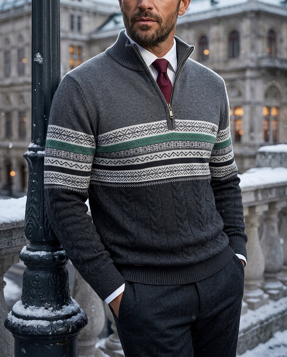Camden Men's Winter Half Zip Sweater