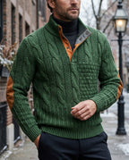 Holloway Men's Cable Knit Elbow Patch Sweater