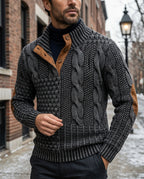 Holloway Men's Cable Knit Elbow Patch Sweater