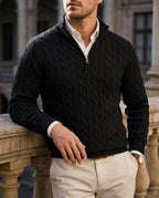 Ashford Men's Cotton Quarter Zip Sweater