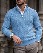 Ashford Men's Cotton Quarter Zip Sweater