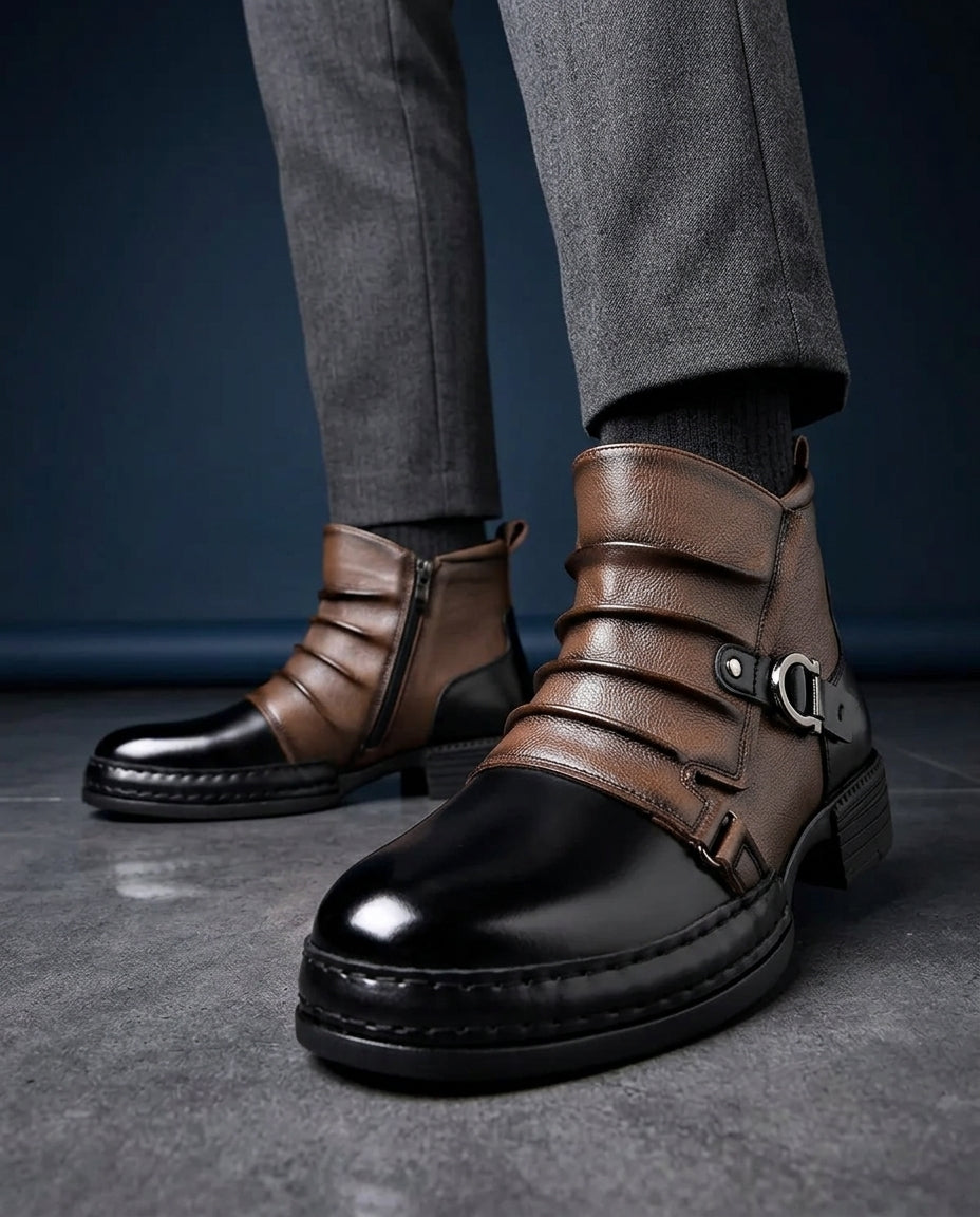 Centaur Men's Buckle Strap Ankle Boots