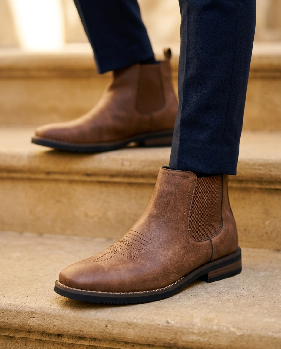 Vale Men's Genuine Leather Chelsea Boots