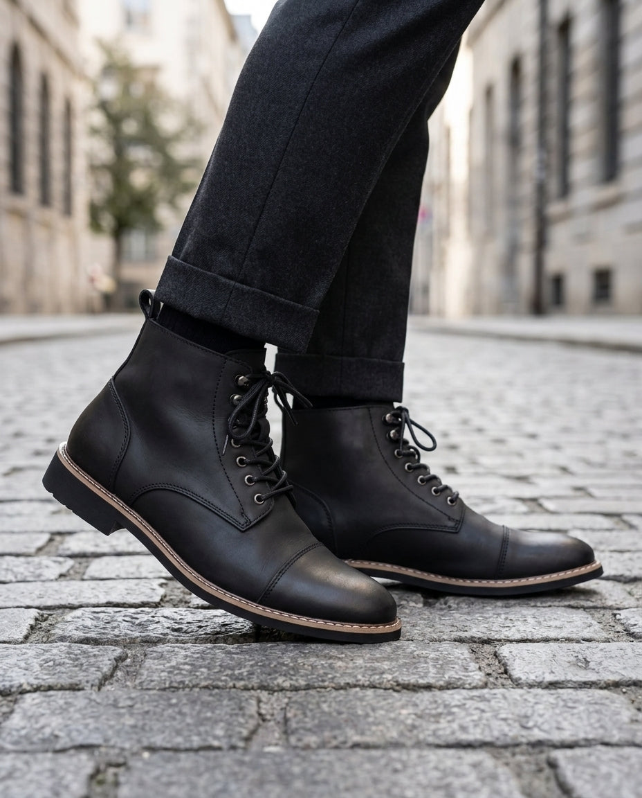 Harwick Men's Cap Toe Ankle Boots