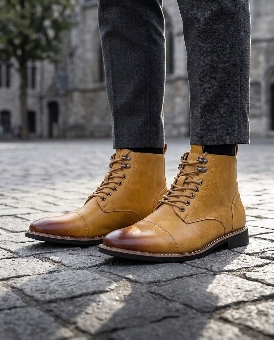 Harwick Men's Cap Toe Ankle Boots