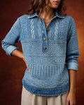 Fenwick Women's Cable Knit Collared Sweater