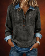 Fenwick Women's Cable Knit Collared Sweater